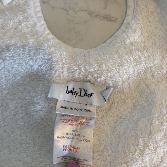Dior Baby bib blue stars with Terry cloth back - Picture 10 of 10